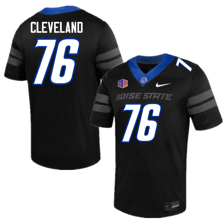 Ezra Cleveland Jersey, Boise State Broncos #76 Ezra Cleveland Football Jersey College Uniforms-Black